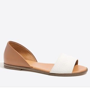 JCrew Morgan Colorblock Embossed Peep-Toe Flats